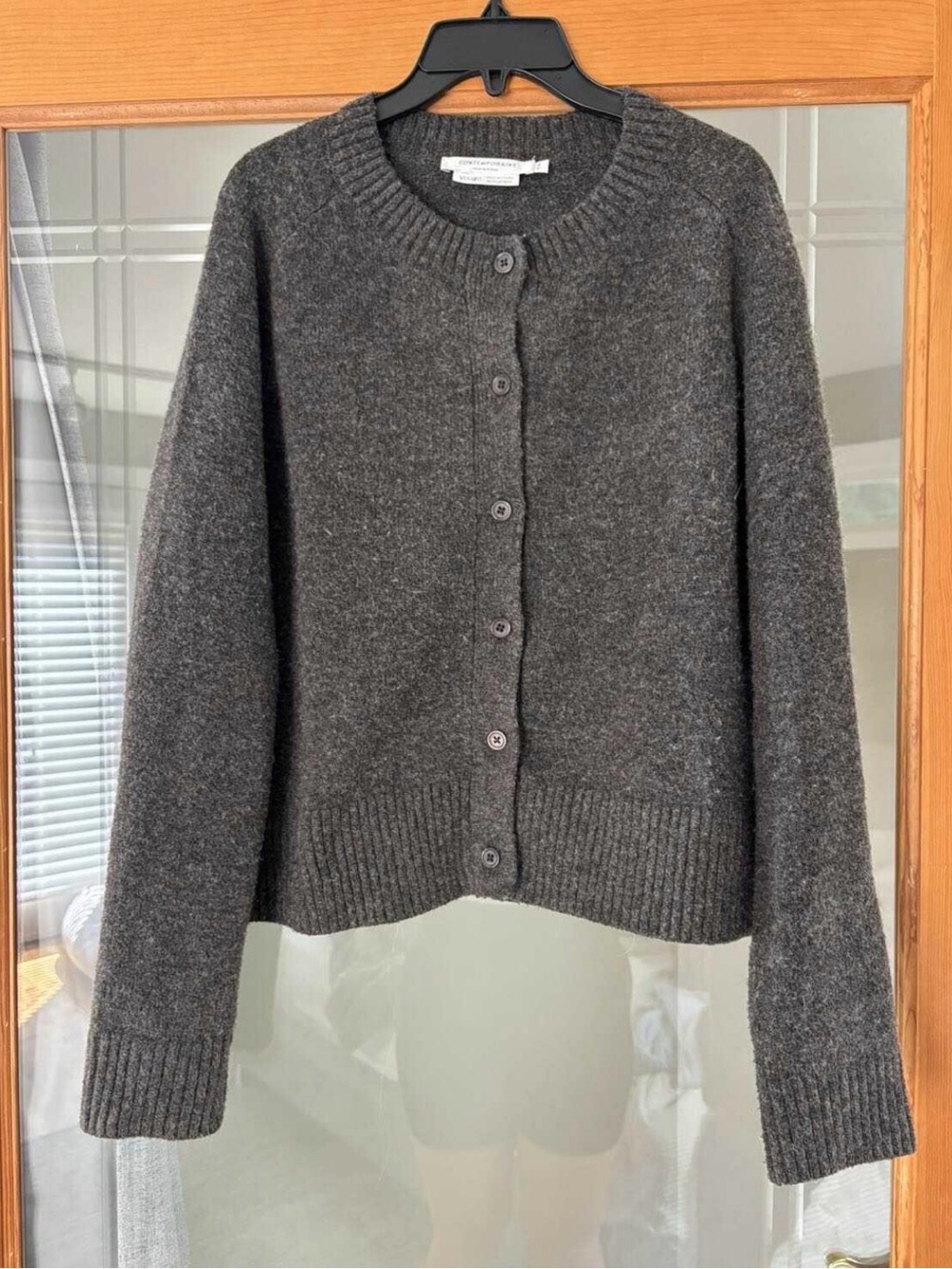 Simons Charcoal Gray Button-Up Cardigan